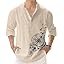 Shirts, DEELMO Men's Cotton Blend Mandarin Collar Self One Design Full Sleeve Casual Short Kurta